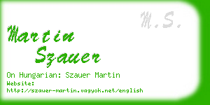 martin szauer business card